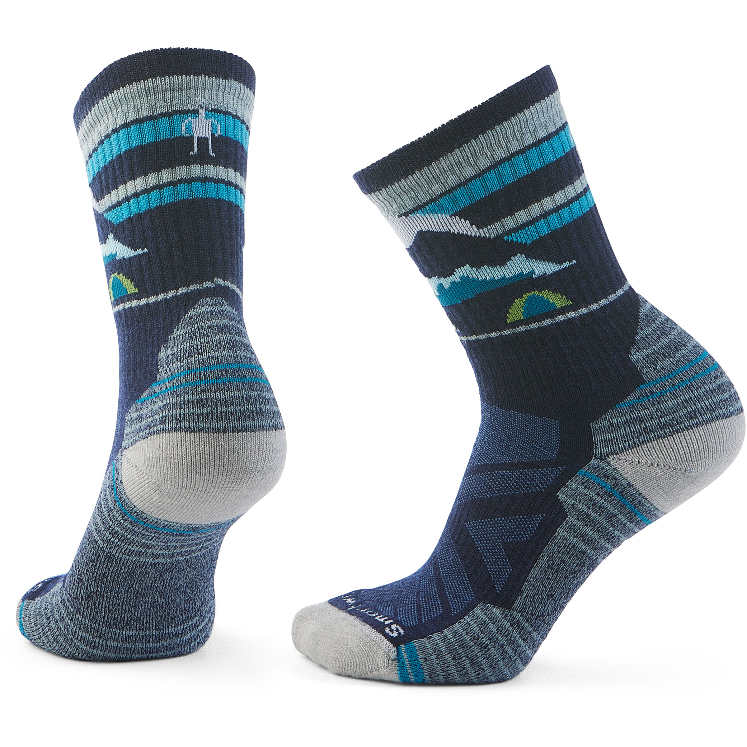 Smartwool Hike Light Mountain Moon Crew Damen Wandersocken blau Größe 42 Trekking Elastisch Merinowolle