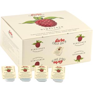 Darbo Fruchtaufstrich Himbeeren, vegan, 45% Fruchtgehalt, Portionspackungen, je 25 g, 100 Stück