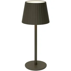 WellHome - Taupefarbene wiederaufladbare LED-Tischlampe mit 24 warmweißen Lichtern und 3 Helligkeitsstufen Ø9x27,5cm