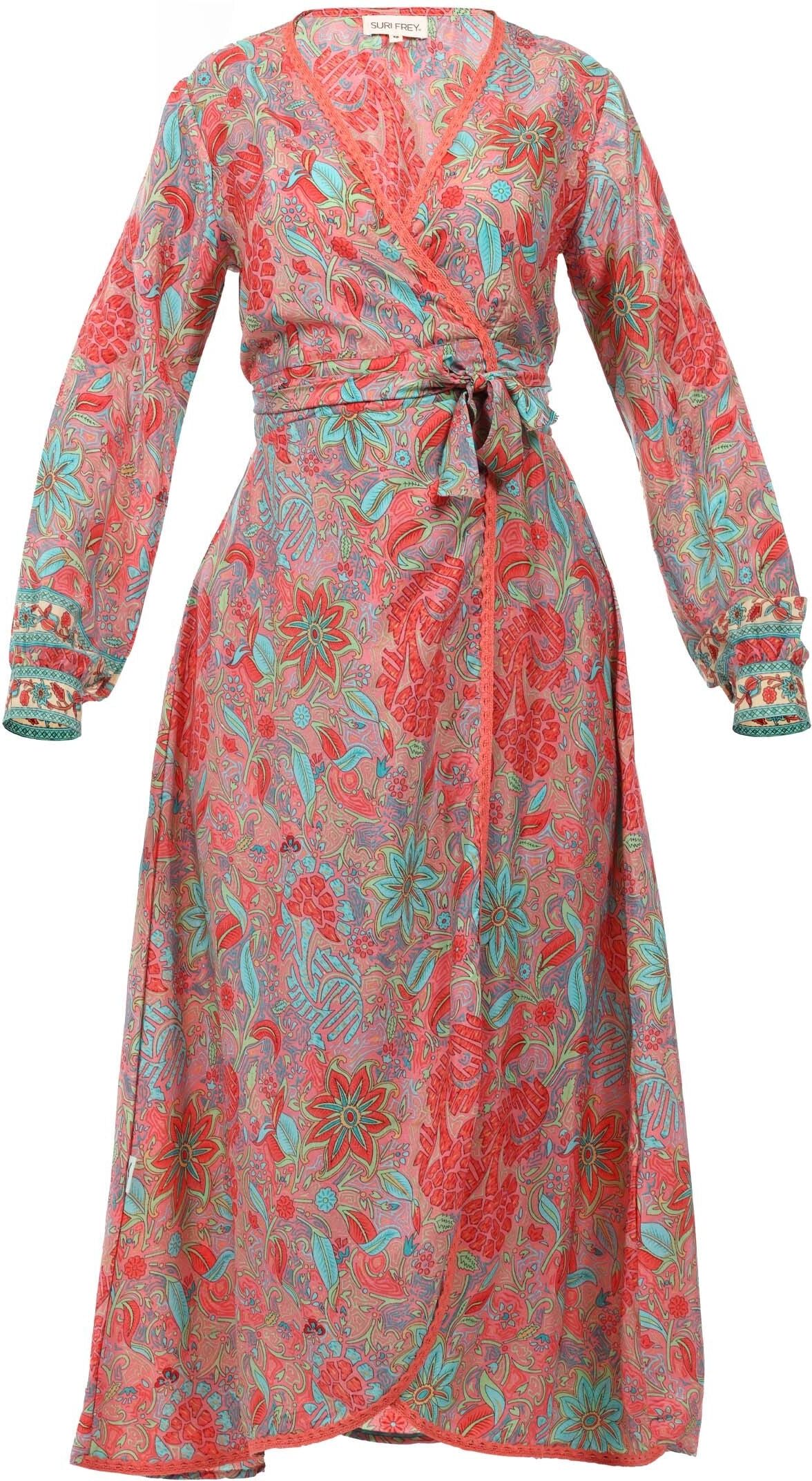 Wickelkleid SURI FREY "Wickelkleid SFY Freyday", Damen, Gr. XS, pink (rose 650), Kleider Wickelkleid