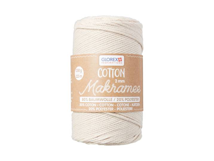 Glorex Makramee Cotton Taupe 2 mm 250 g