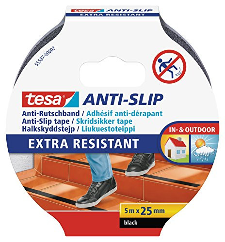 tesa Antisliptape voor trappen, zwart, 5 m x 25 mm