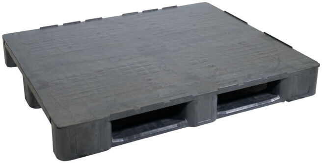 ESB Palette lourde fermée dimension industrielle 3 patins noire recyclée 1250 kg capacité de charge ; E. S. B. (SPFIG7O145K3OX9005R)