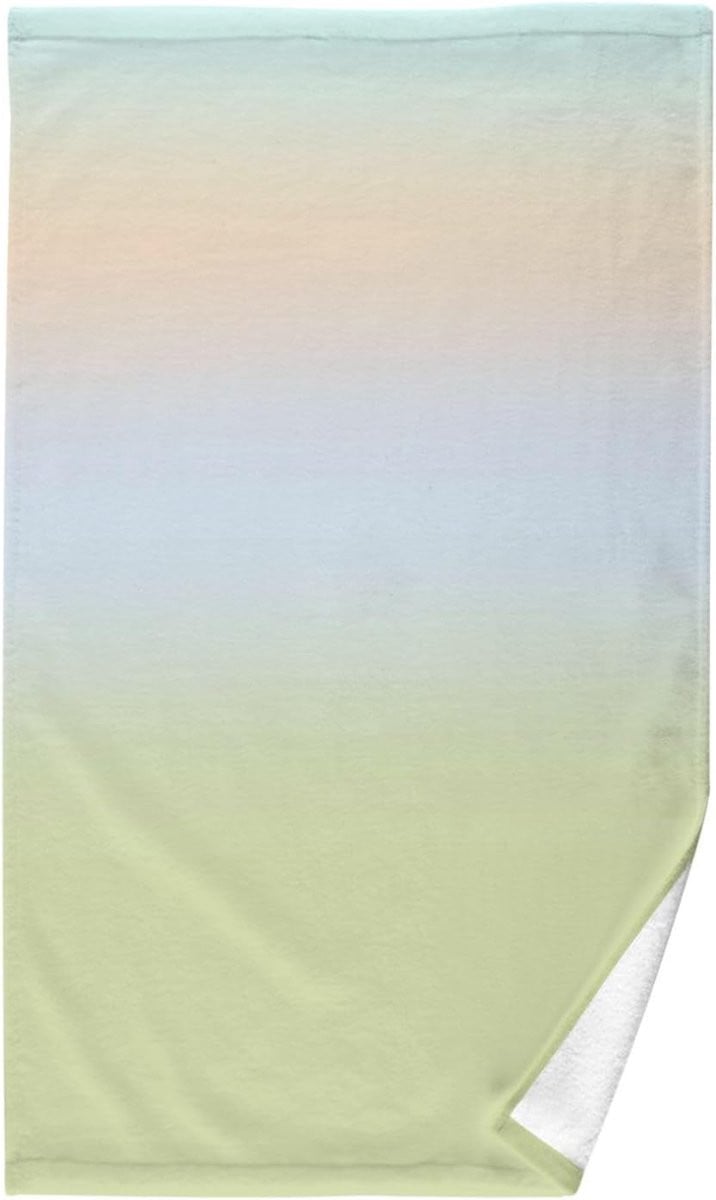 Blauwgroene katoenen handdoek voor badkamer of keuken, 40 x 70 cm