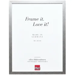 effect Bilderrahmen Profil 58 Holz Silber / ohne Abstandsleiste / 40 x 50 / Norm...