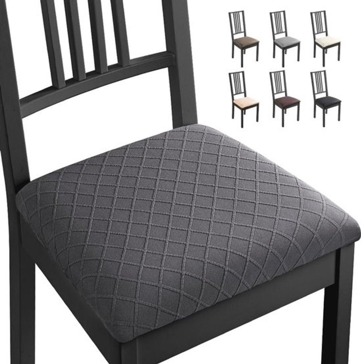 Set van 4 universele stretch beschermhoezen voor eetstoelen