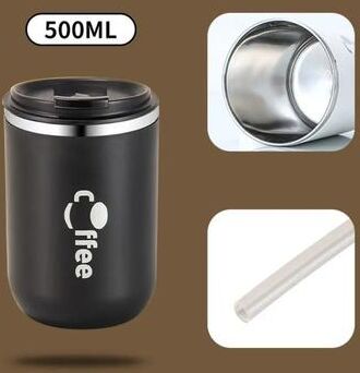 Uplift Picks 500ml Leak Proof Stainless Steel Insulated Travel Mug black (stainless)