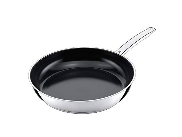 WMF Durado Poêle à frire induction 32 cm\, revêtement en acier inoxydable Cromargan\, revêtement en céramique\, passe au four