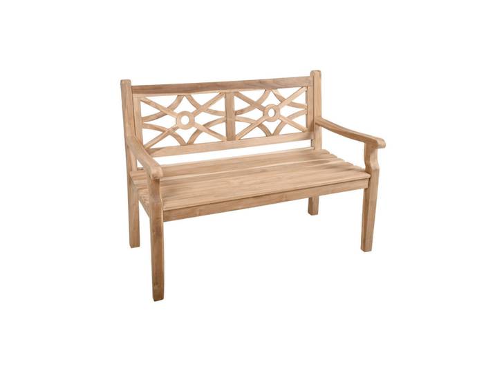 Gardenson Gartenbank, Braun, Holz, Teakholz, vollmassiv, 120x92x64 cm, Holzmöbel, Sitzgelegenheiten Holz, Holzbänke, Gartenbänke Holz
