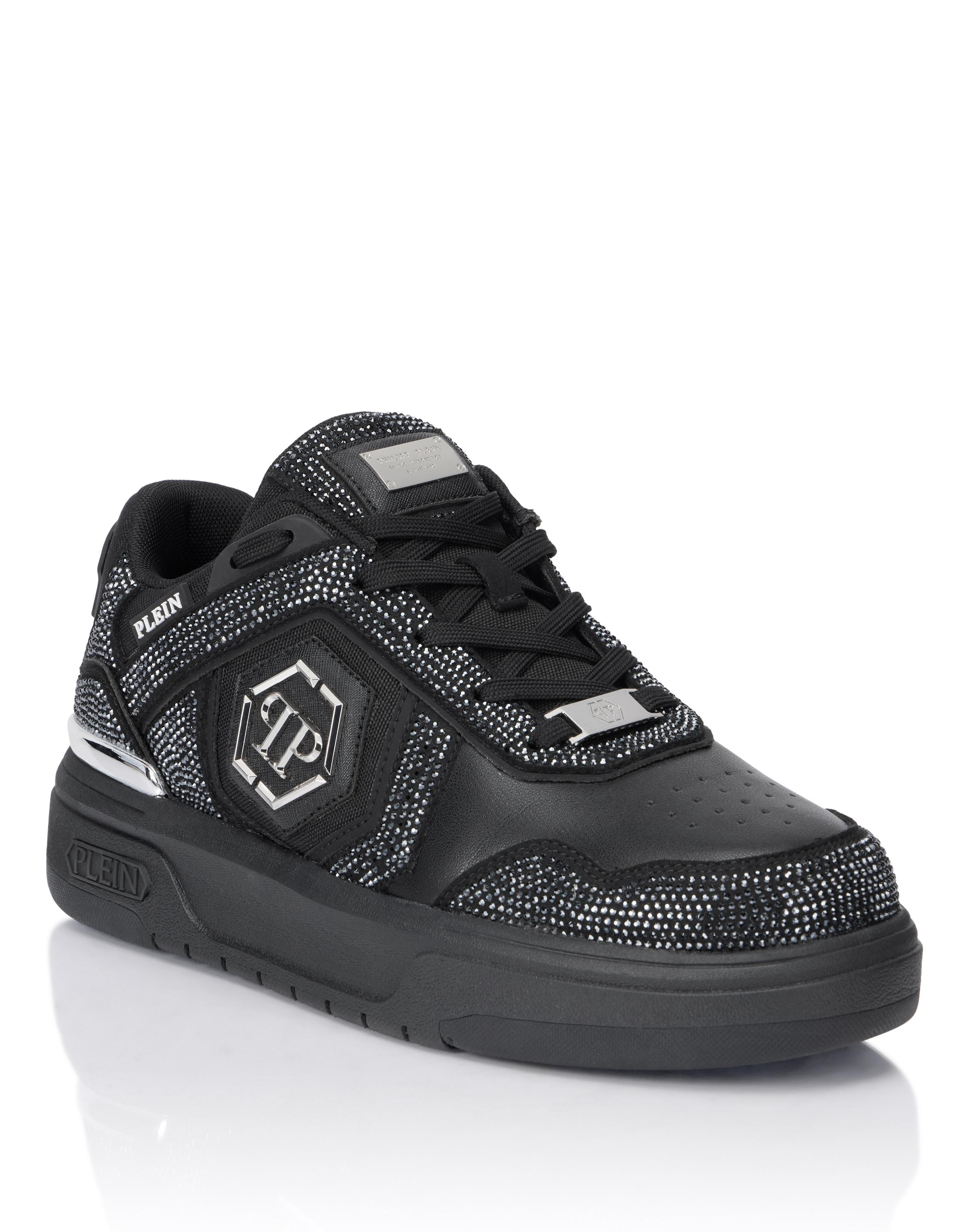 Philipp Plein Low‑Top-Sneaker "Sk8R" mit Strassbesatz - Schwarz