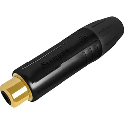 Seetronic RCA Connector - Female - Black Housing Vergoldete Kontakte – schwarze Endkappe