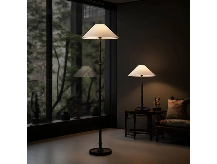 Lampe sur pied vintage style Wabi-Sabi, lampes sur pied en bambou, lampe sur pied pour salon, lampe sur pied pour canapé, lampe sur pied pour chambre à coucher, lampe sur pied Art Déco