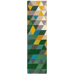 WOLLTEPPICH DERWENT, geometrisch, Grün, 60 x 230 cm