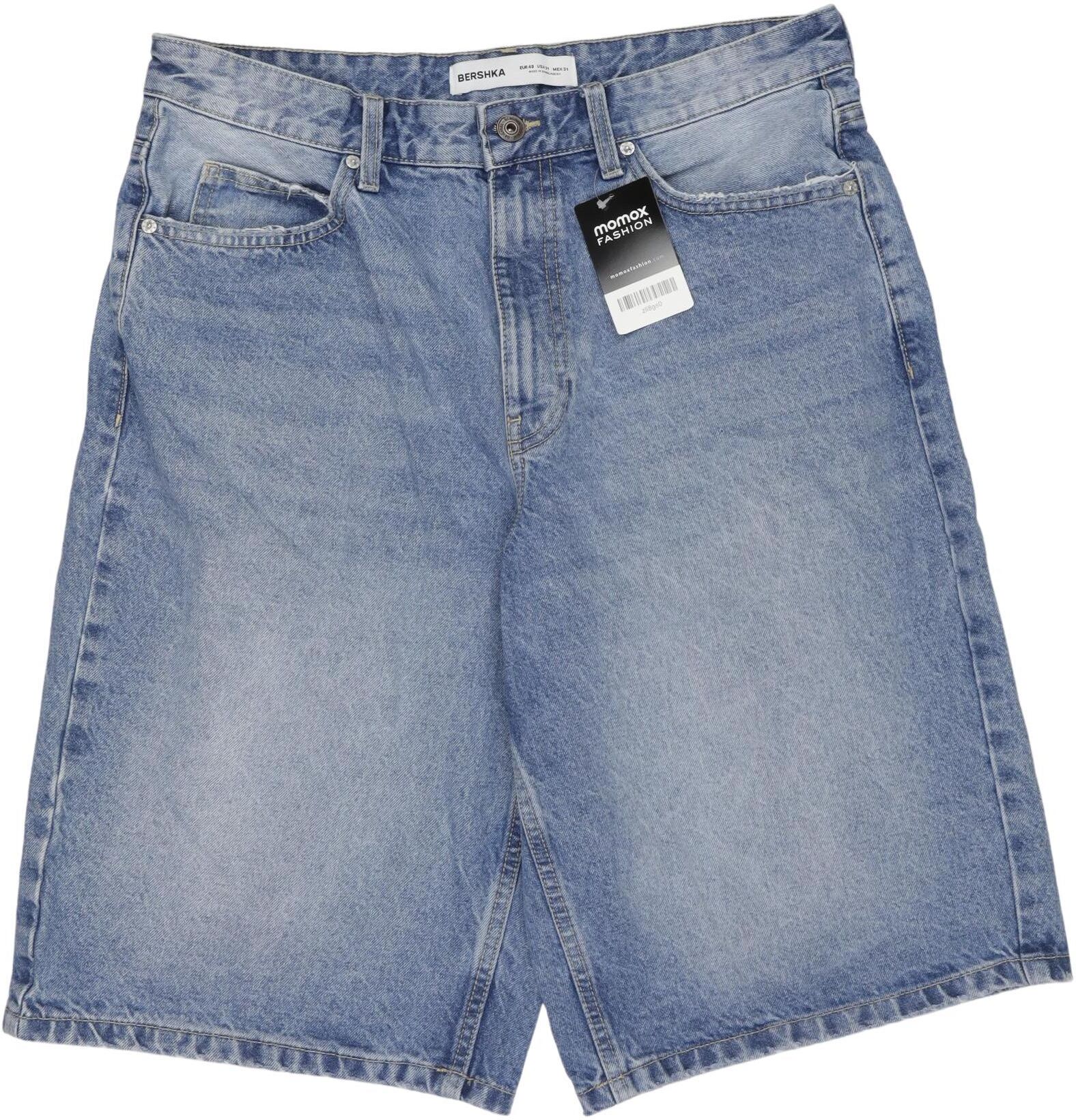 bershka Herren Shorts, Blau, Gr. W31, Baumwolle - Second Hand