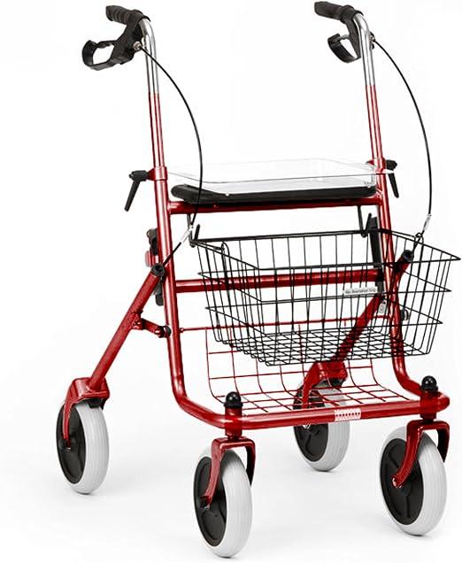 ROLLATOR mit Korb und Tablett rot 1 St