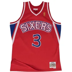 Mitchell & Ness, Herren, Sportshirt, Jersey Philadelphia 76ers nba (S), Rot, S