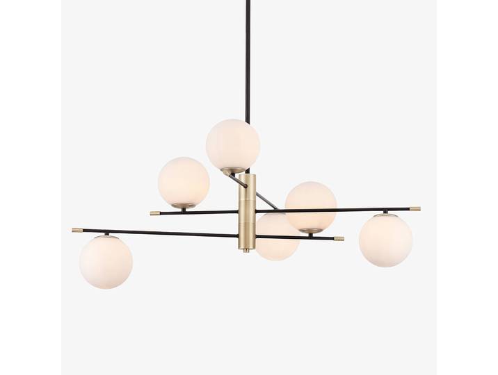 Pendelleuchte Git Typ A Ø 100cm Gold/Schwarz 6 Kabel ABS, Fassung ABS, Baldachin Aluminium, Gehäuse Leuchte Aluminium LED/Smart Home/Glühlampe