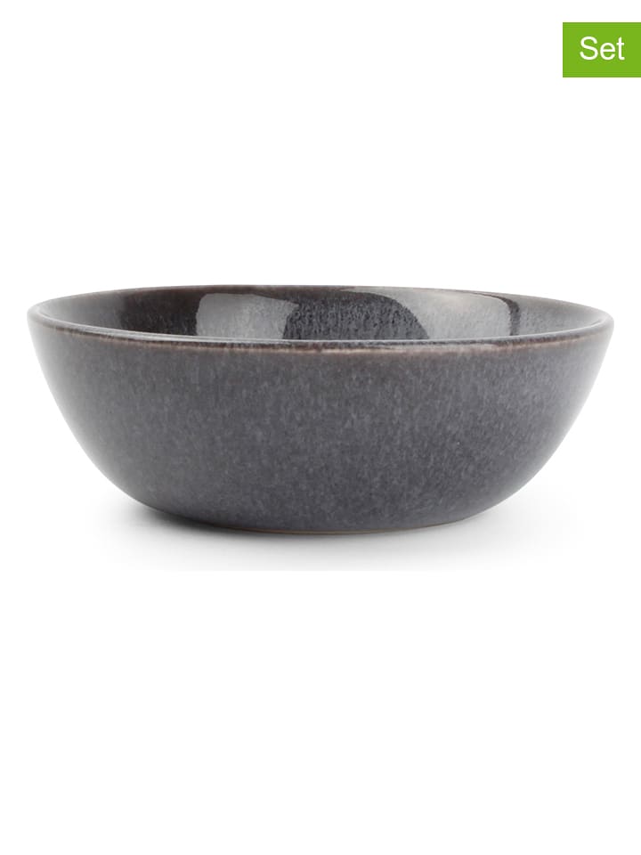 Salt and Pepper 4er-Set: Schüsseln "Stitch" in Grau - (H)3 x Ø 9 cm - onesize