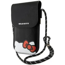 Hello Kitty Torebka HKOWBPSCKEK czarny/black Leather Hiding Kitty Cord, Handykette, Schwarz