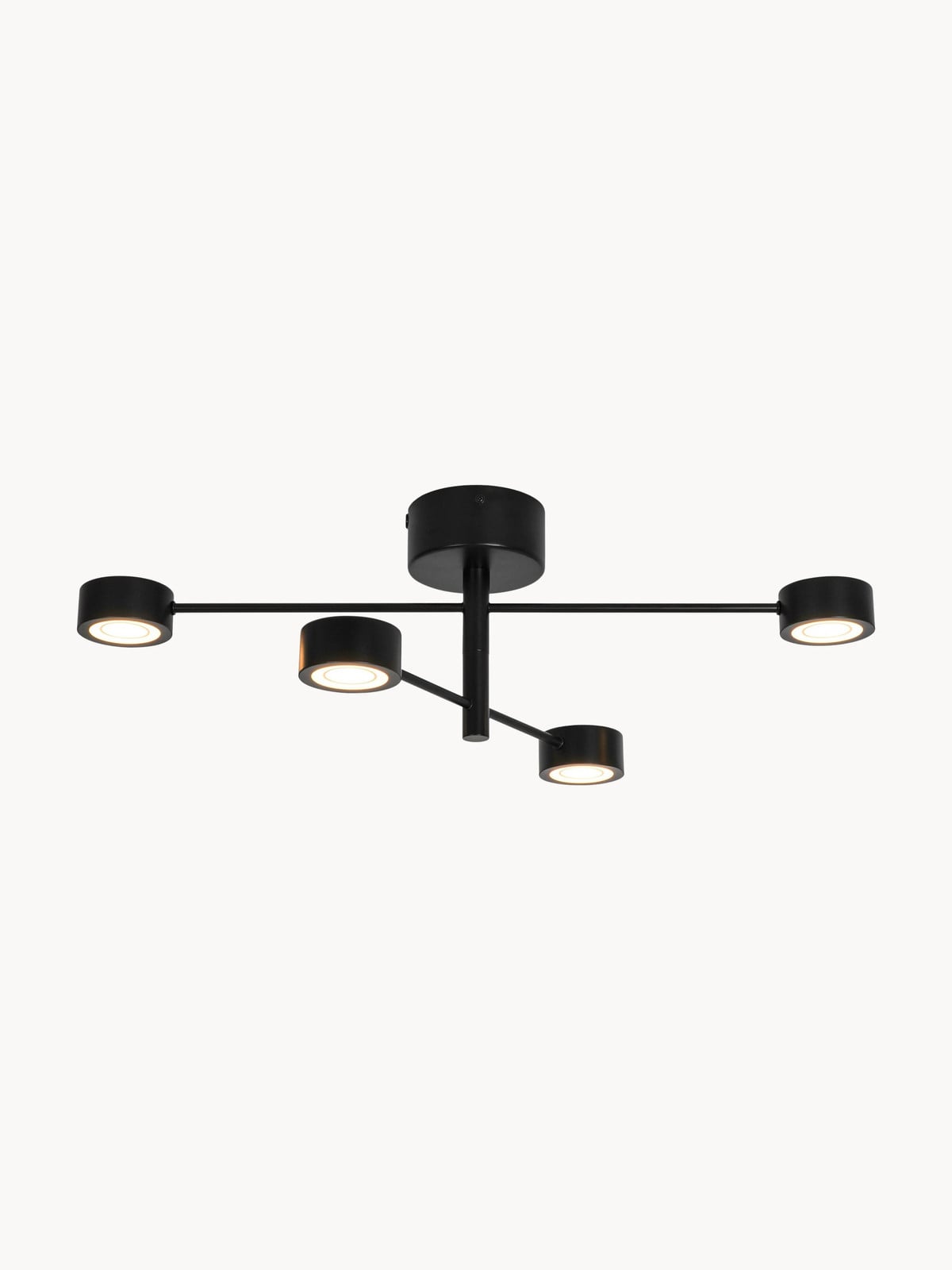 Nordlux Clyde Flex dimbare LED plafondlamp zwart B/D/H: 72 x 22 x 72 cm