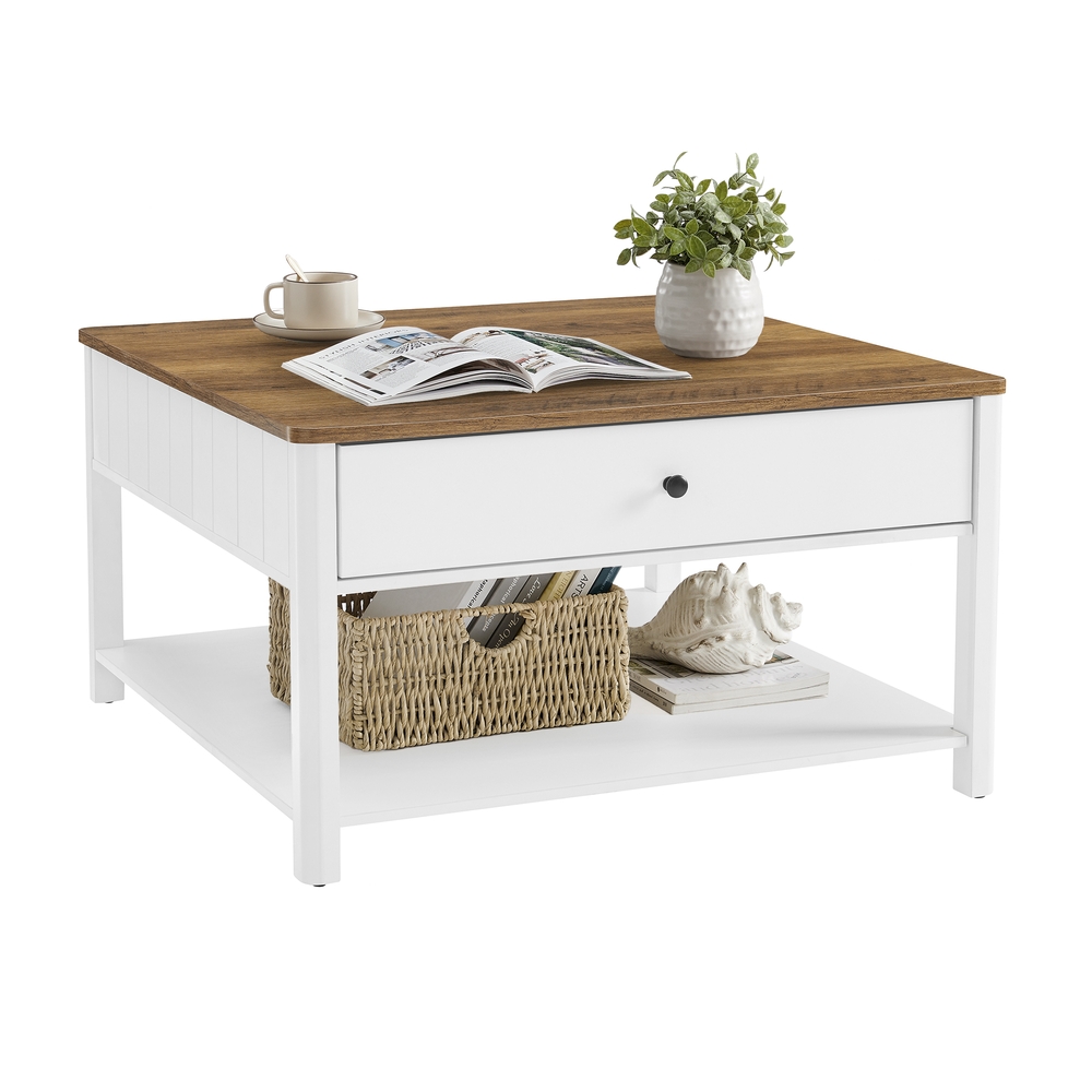 VASAGLE Couchtisch mit 2 Schubladen LCT207T14