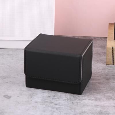 Smart Shopping Spot Premium PU Leather Trading Card Storage Box Portable Card Organizer Case black