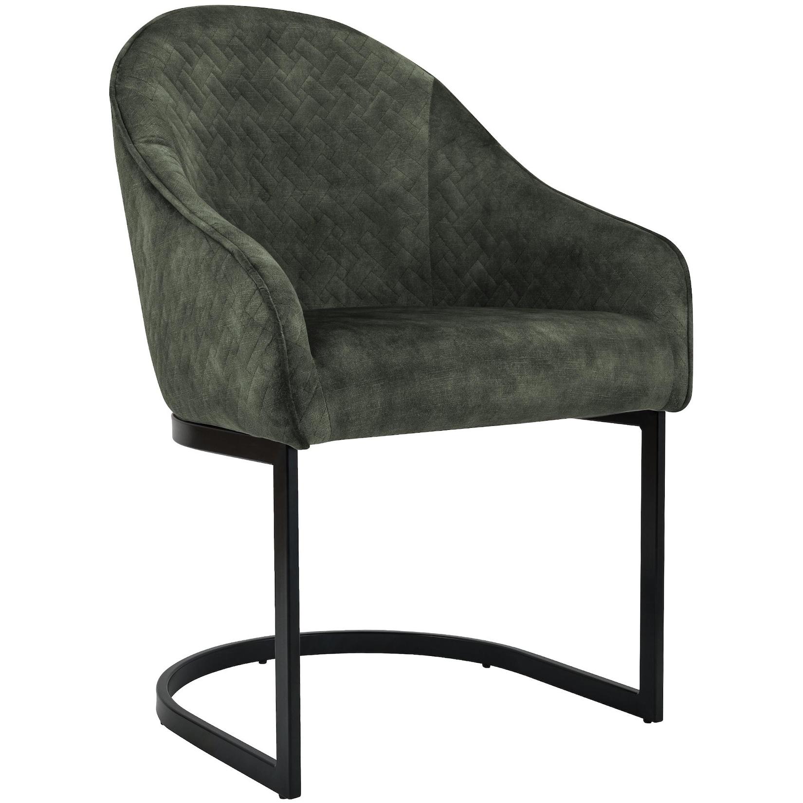 CLP Esszimmerstuhl Jarik Vintage Samt Farbe: dunkelgrün