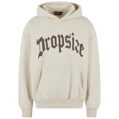 Kapuzensweatshirt DROPSIZE "Dropsize Herren Heavy Oversize Puffer Print Hoodie", Herren, Gr. XL, beige (coconutmilk), 70% Baumwolle, 30% Polyester, bedruckt, Rundhals, Sweatshirts