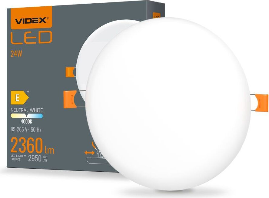Videx LED inbouwspot VIDEX-DOWNLIGHT-LED-DLFR-24W-NW, ronde downlight met frameless design
