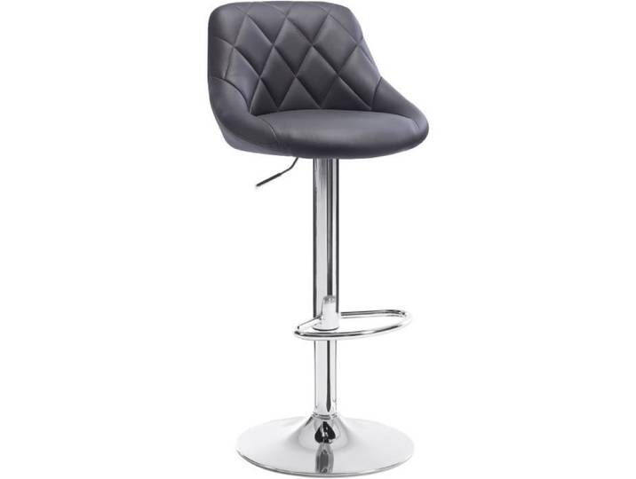 WOLTU Tabouret de Bar en Similicuir Tabouret pour bar-bistro avec repose-pied Siège Hauteur réglable Noir
