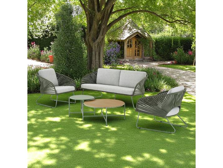 Salon de jardin 4 places MENDOZA - Vert