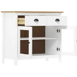 vidaXL Sideboard Hill Weiß 90x40x80 cm Massivholz Kiefer