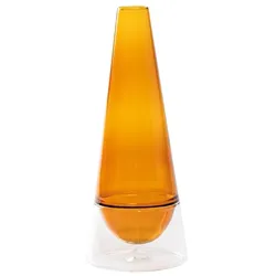 Conosfera 58, handgefertigte Vase aus Borosilikatglas, Incalmo-Technik, bernsteinfarbenes geometrisches Design, Durchmesser 58 mm, modern-Stil
