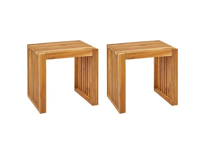 GARTENSTUHL 2er- Set Holz Heller Holzfarbton Bellano
