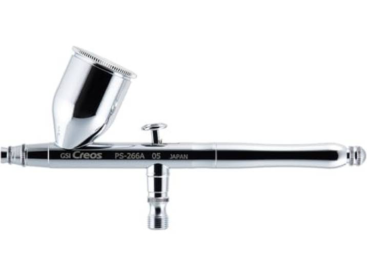 Mr. Hobby PS266 Procon Boy LWA, Double Action, Airbrush Pistole, Für Kunst, Illustration, Modellbau, Miniaturmodelle, 0,5 mm Düse, 15 ml Becher, Chrom, Edelstahl