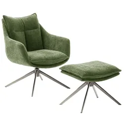 iNNoSeat by MCA + PARKER Drehstuhl mit Armlehnen - versch. Farben - Edelstahl / Olive