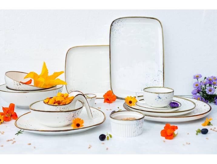 Servierschalen Pintar 8-teilig Weiß/Weiß/Braun