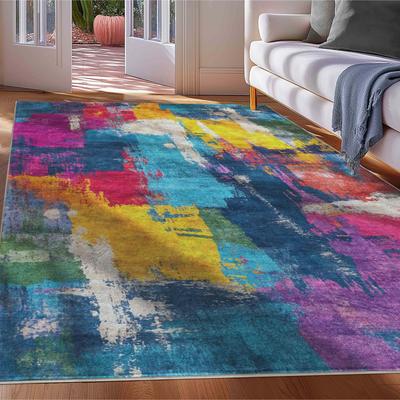 Well Woven Apollo Abstract Maree Waves Modern Stain Resistant Area Rug
