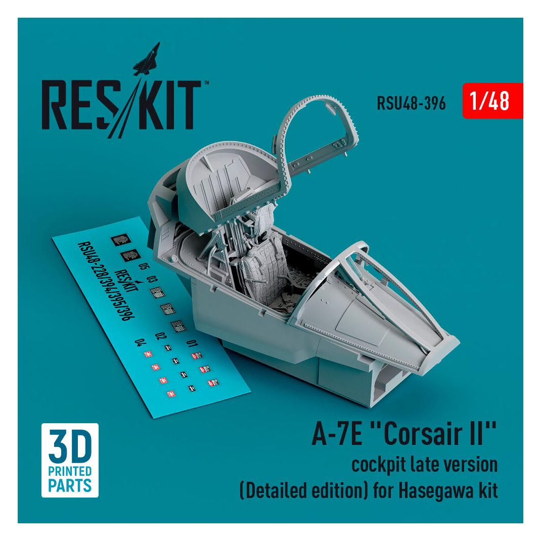 ResKit A-7E Corsair II cockpit late version (Detailed edition) for Hasegawa kit (3D Printed) (RSU48-0396)
