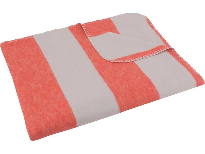 Wohndecke SETEX Kuscheldecke , orange (orange, beige), B:150cm L:200cm, Baumwolle, Polyester, Wohndecken, Wohndecke, mit Streifen, Kuscheldecke