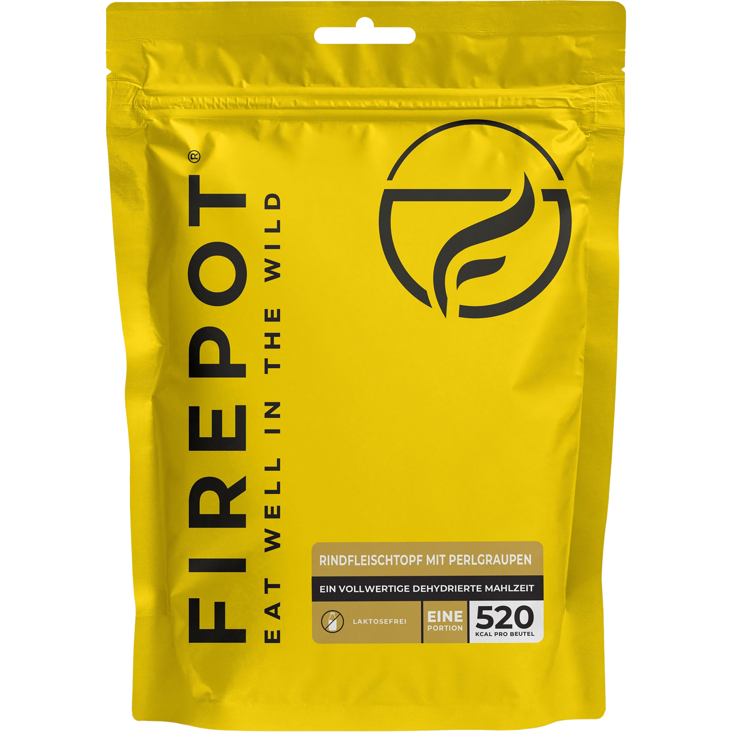 Firepot Rindfleischtopf mit Perlgraupen Trekkingnahrung gelb Größe 110g