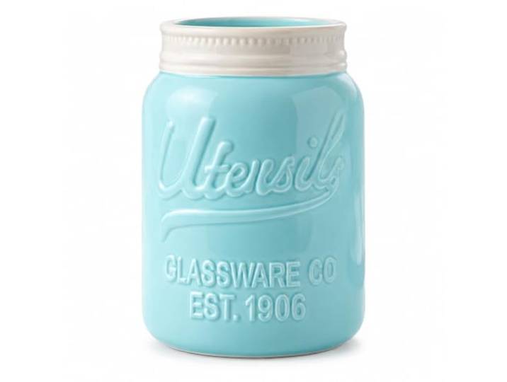 Comfify Utensilien Halter Chip beständig Keramik, Geschirrspüler sicher -Küche Caddy - Aqua blau, Größe 17.78cm hoch