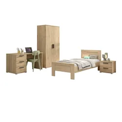 JUGENDZIMMER Set Keelia Eiche Melamin 4tlg Möbel