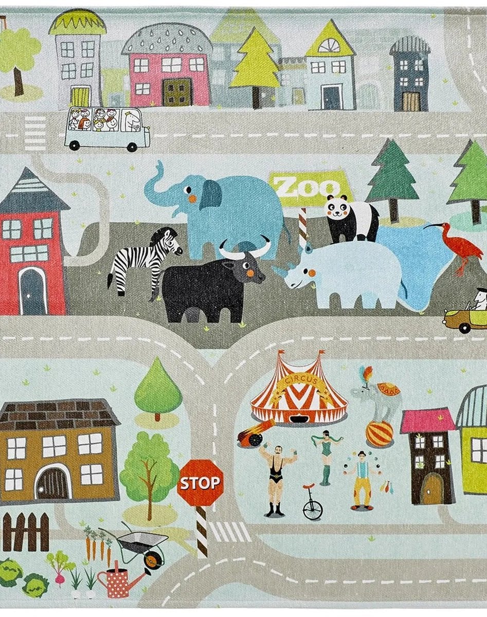 Sympathy Kindervloerkleed Plattegrond Multikleur 80 x 120 cm