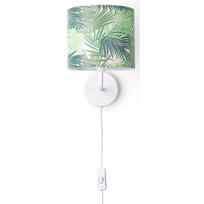 PACO HOME Wandleuchte "Ostende 534", weiß, 1, Ø 18cm H: 26,5cm, Leuchten, Wohnzimmerlampe Lampenschirm Schlafzimmer Büro Lampe Jungle Palme, Wandleuchte