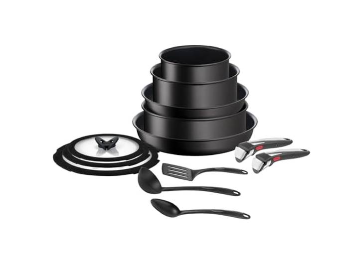 Tefal Ingenio Unlimited On 13-teiliges Topf und Pfannenset abnehmbarer Griff, stapelbar, platzsparend, Pfannen Induktion mit Antihaftversiegelung, einfache Handhabung und Reinigung, L39593