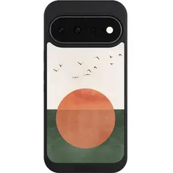 Nivocase Handyhülle für Google Pixel 11 Hülle NIVOpure Case Schwarz Sonnenschein Sonnenuntergang Vogel (Google Pixel 11), Smartphone Hülle, Schwarz