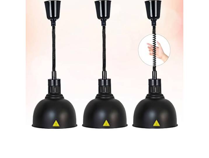 Aocay Wärmelampe Gastronomie für Speisen, Wärmelampe Küche Gastro 19/25 cm Höhenverstellbare Speisenwärmer Lampe Buffet/Küche, Hängende Lebensmittel Wärmelampe Küche für Essen