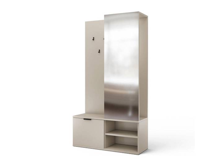 Petits-meubles Vitrine Ondine Kaschmir, Holzwerkstoff, 100x180x35 cm, Esszimmer, Vitrinen, Vitrinenschränke
