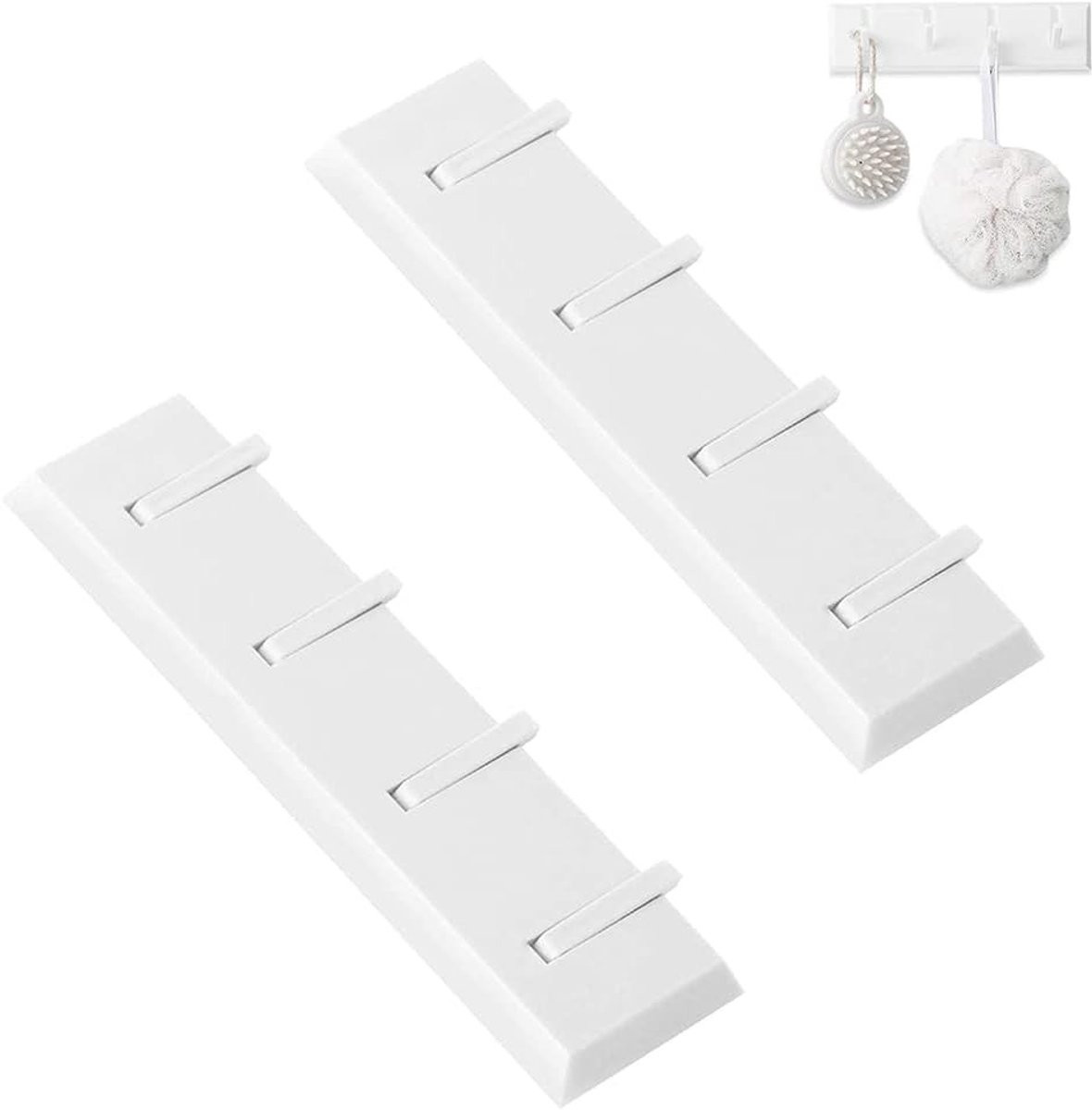 Moderne wandgemonteerde zwevende kapstok en handdoekhouder met 4 uittrekbare haken voor badkamer, keuken of slaapkamer